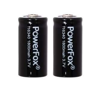 Zwei PowerFox 16340 Akkus für kompakte Laserpointer