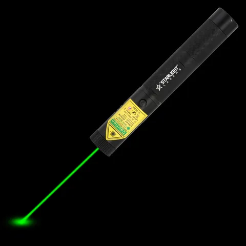 Grüner Laserpointer G3 Pro mit sichtbarem Laserstrahl im Dunkeln